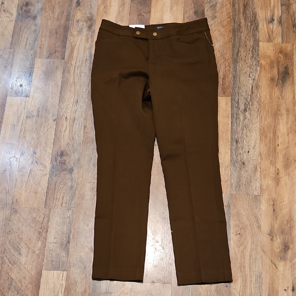👖Chaps Dark Brown Cotton-Blend Pants